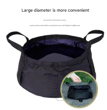 2 Pcs Dark Blue Ultra Lightweight Collapsible Travel Basin Waterproof Folding Bucket For Camping Hiking & Outdoors (8.5L) Camping Wash Basins