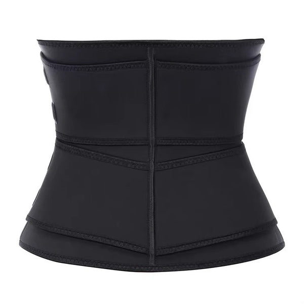 Size L Black Womens Sweat Enhancing Waist Trainer Belt Dual Strap Zipper Tummy Control Cincher Shapewear