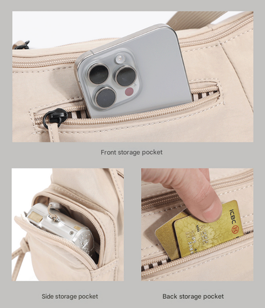 Blue Chic Lightweight Multi Pocket Oxford Crossbody Bag Waterproof Retro Shoulder For Women Women's Bags & Handbags