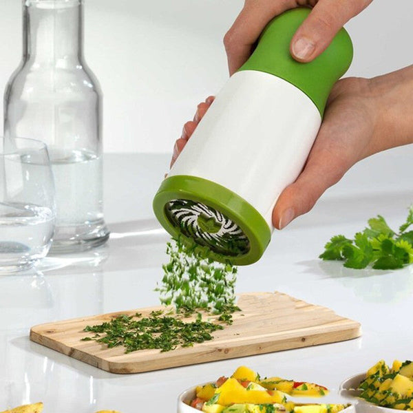 2 Pcs Green And White Manual Rotary Herb Grinder & Spice Mill Effortless Mincing With Stainless Steel Blades For Fresh Herbs Garlic Spices Mincers
