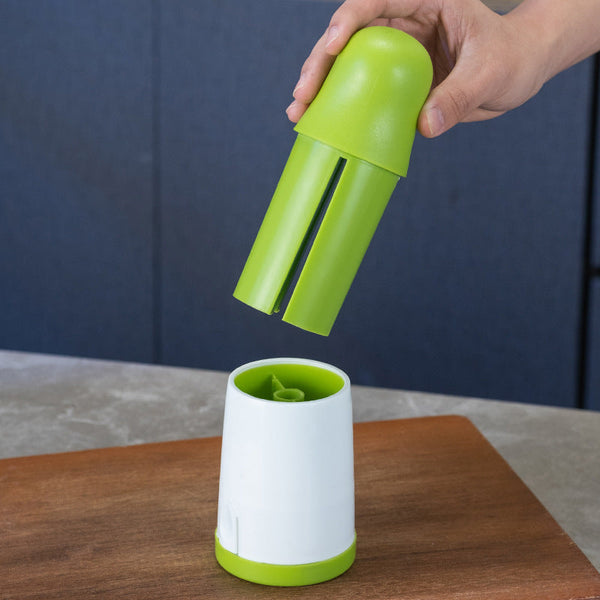 2 Pcs Green And White Manual Rotary Herb Grinder & Spice Mill Effortless Mincing With Stainless Steel Blades For Fresh Herbs Garlic Spices Mincers