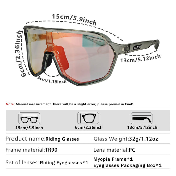 Grey Frame And Photochromic Lenses Cycling Lightweight Tr90 Hd Vision For Road Biking & Running Sunglasses