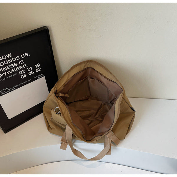 Black Women's Large Capacity Nylon Tote Bag Stylish Casual Shoulder & Crossbody With Detachable Pouch Women's Bags & Handbags