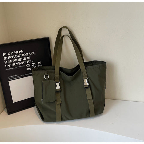 Green Women's Large Capacity Nylon Tote Bag Stylish Casual Shoulder & Crossbody With Detachable Pouch Women's Bags & Handbags