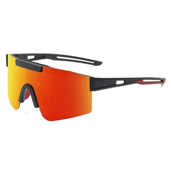 Orange Lenses With Black Temples Ultra Light Polarized Sports Wraparound Shield Design For Cycling & Outdoor Performance Sunglasses
