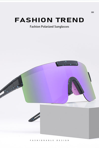 Orange Lenses With Black Temples Ultra Light Polarized Sports Wraparound Shield Design For Cycling & Outdoor Performance Sunglasses