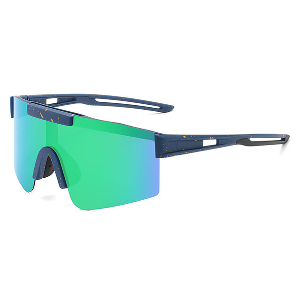 Green Lenses With Black Temples Ultra Light Polarized Sports Wraparound Shield Design For Cycling & Outdoor Performance Sunglasses