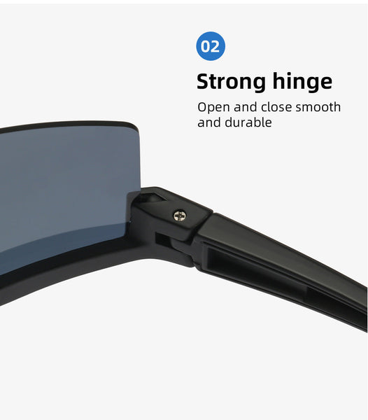 Blue Lenses With White Temples Ultra Light Polarized Sports Wraparound Shield Design For Cycling & Outdoor Performance Sunglasses