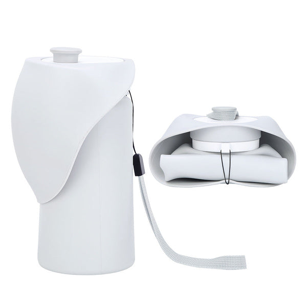 Grey Pet Dog Water Bottle 550Ml Foldable Food Grade Silicone Travel Drinker With Leak Proof Dispenser Dog Fountains