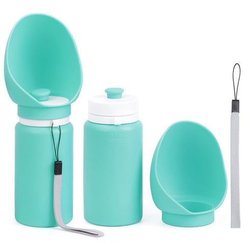 Green Pet Dog Water Bottle 550Ml Foldable Food Grade Silicone Travel Drinker With Leak Proof Dispenser Dog Fountains