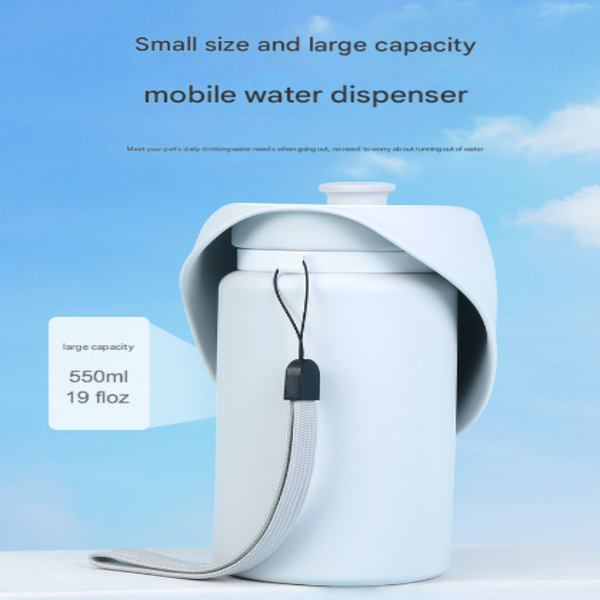 Pink Pet Dog Water Bottle 550Ml Foldable Food Grade Silicone Travel Drinker With Leak Proof Dispenser Dog Fountains