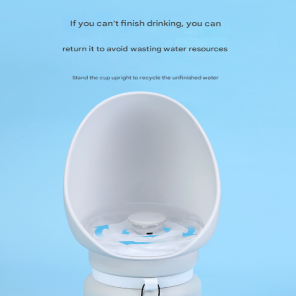 Dark Blue Pet Dog Water Bottle 550Ml Foldable Food Grade Silicone Travel Drinker With Leak Proof Dispenser Dog Fountains