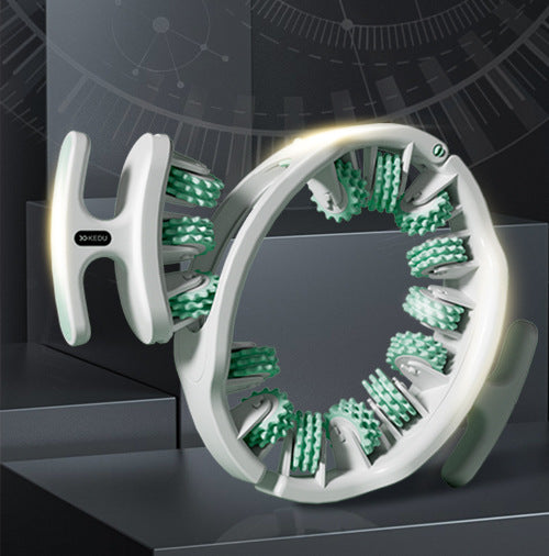 Green And White Adjustable 3D Leg & Body Roller Massager Deep Tissue Muscle Relief For Thighs Calves Arms Fascia Cellulite Tool With Detachable Handle