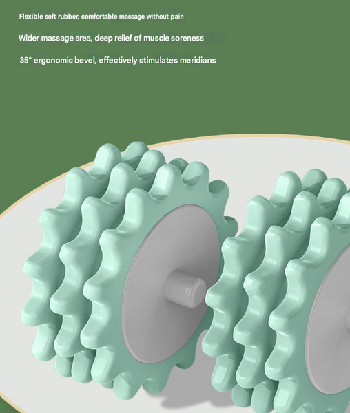 Orange And White Adjustable 3D Leg & Body Roller Massager Deep Tissue Muscle Relief For Thighs Calves Arms Fascia Cellulite Tool With Detachable Handl