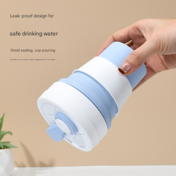 2 Pcs Light Blue 350Ml Collapsible Silicone Travel Cup Portable Leak Proof & Food Grade Drinking Mug With Lid Insulating Sleeve Straw Other Travel Acc