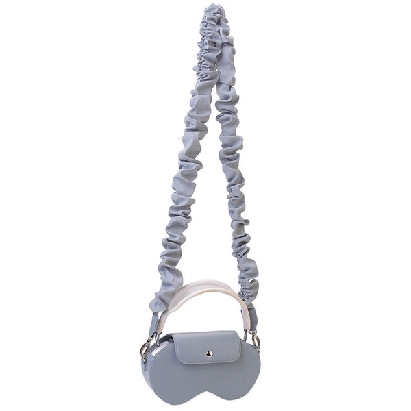 Brown Chic Pu Leather Crossbody Storage Bag For Apple Airpods Max Protective Case With Ruched Fabric Strap & Top Handle Cases Covers & Skins