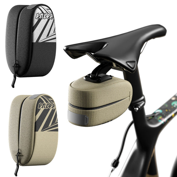 Black Compact Bike Saddle Bag Quick Release Water Resistant Tail Pouch With Reflective Accents Saddles & Seats