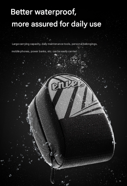 Black Compact Bike Saddle Bag Quick Release Water Resistant Tail Pouch With Reflective Accents Saddles & Seats