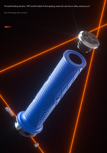 Green Ergonomic Lock On Bike Grips Anti Slip Tpr Rubber Alloy Rings & Plugs For Mtb Commuter Bikes Handlebar Grips Tape & Pads