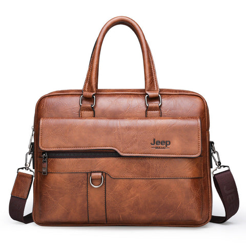 Brown Men's Pu Leather Briefcase Vintage Style Laptop Messenger Bag Crossbody Satchel For Business & Casual Bags
