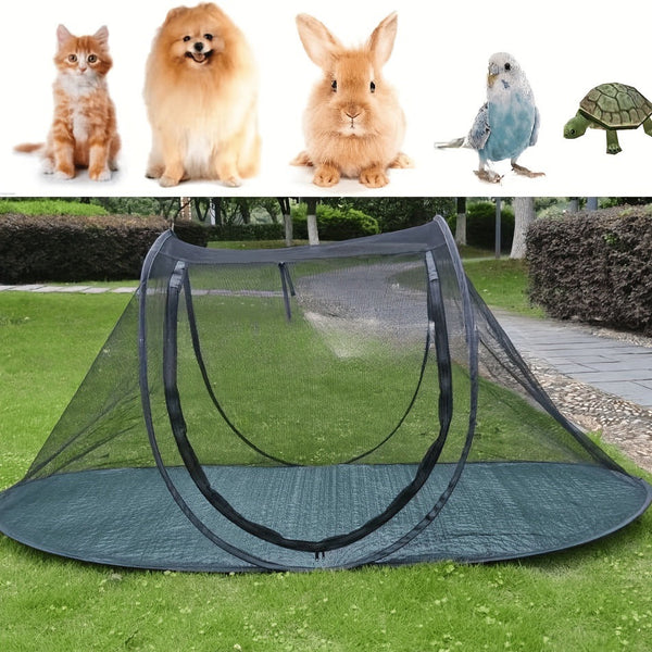 Black Pop Up Pet Tent Lightweight Foldable Outdoor Enclosure For Dogs & Cats Breathable Mesh Travel Kennel Pet Beds