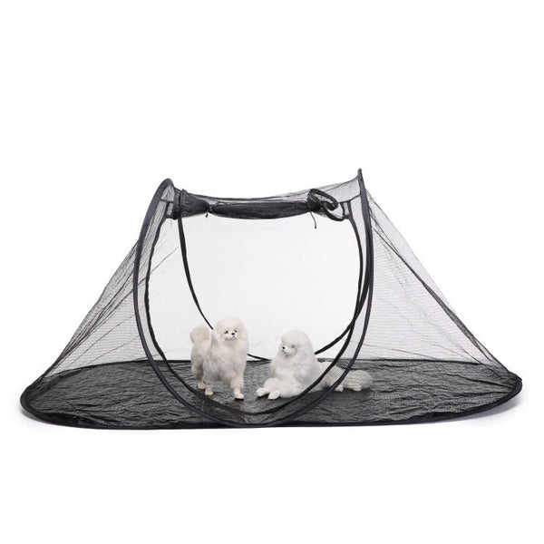 Black Pop Up Pet Tent Lightweight Foldable Outdoor Enclosure For Dogs & Cats Breathable Mesh Travel Kennel Pet Beds