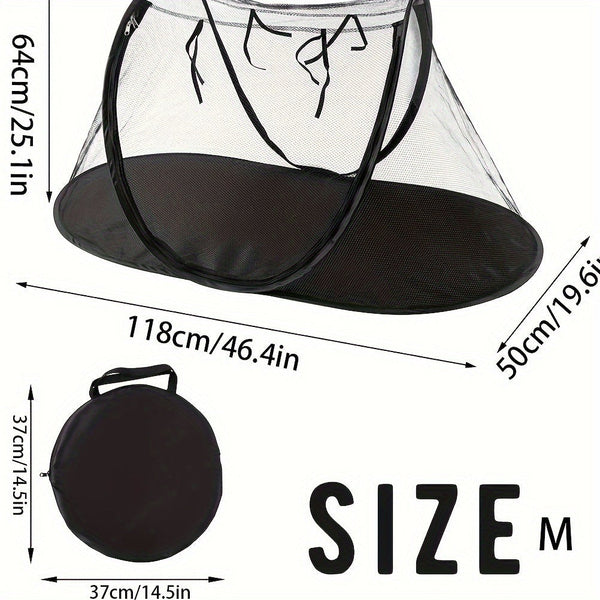 Black Pop Up Pet Tent Lightweight Foldable Outdoor Enclosure For Dogs & Cats Breathable Mesh Travel Kennel Pet Beds