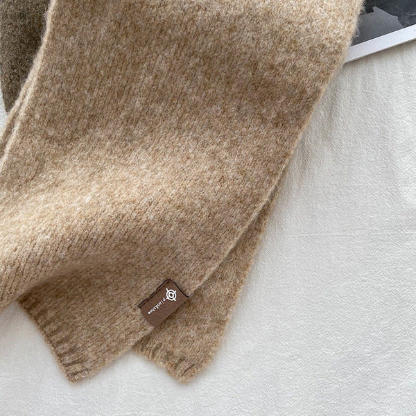 Grey Luxuriously Soft Wool Blend Knit Scarf Cozy Warm Solid Colour Unisex Winter Essential Scarves & Wraps