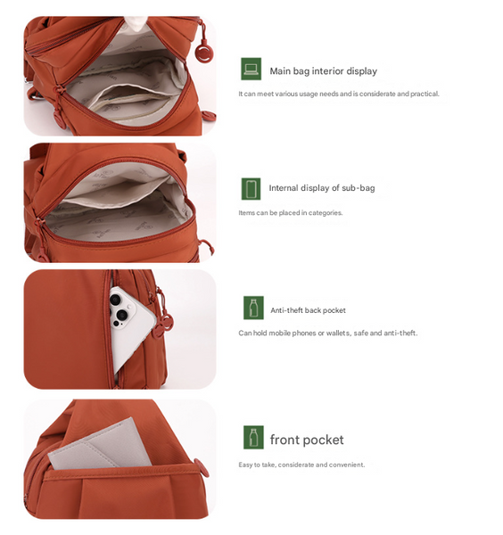 Black Versatile Women's Convertible Mini Backpack & Sling Bag Stylish Anti Theft Oxford Cloth Daypack Fits 9.7In Ipad Women Backpacks