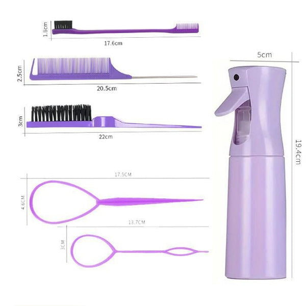 Purple Ultimate 27 Piece Hair Styling & Care Kit Detangling Brushes Combs Scalp Massager Salon Accessories Massagers