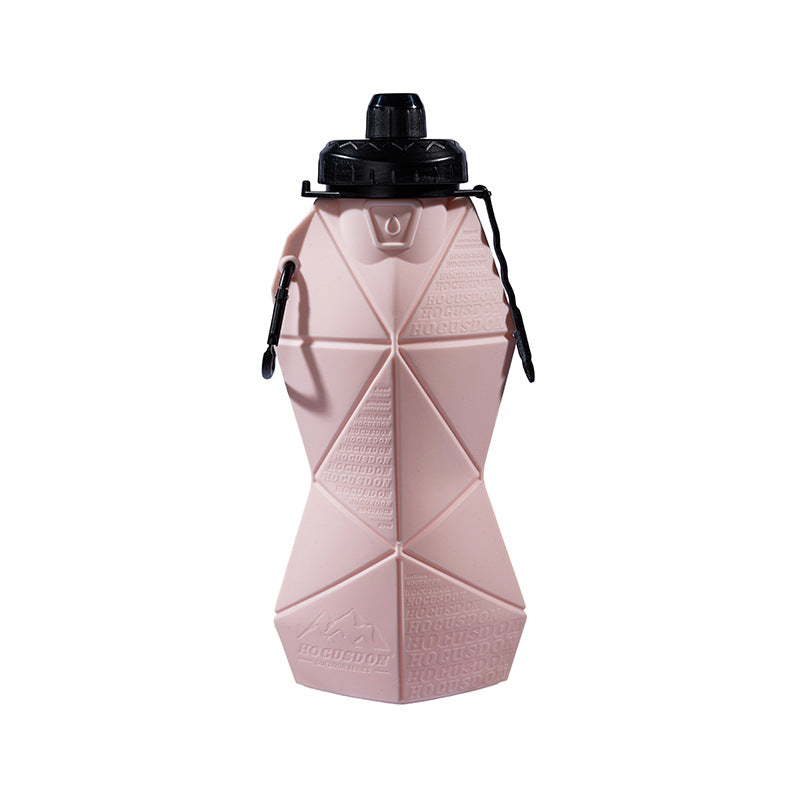 Pink And Black Cup Lid Ultimate Foldable Silicone Water Bottle Lightweight Leakproof Travel & Sports Hydration 700Ml Water Bottles & Vacuum Flasks
