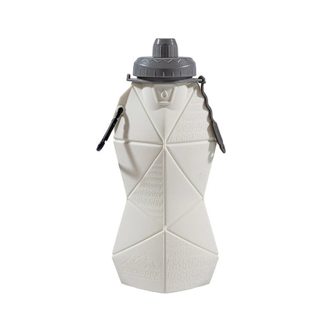 White And Grey Cup Lid Ultimate Foldable Silicone Water Bottle Lightweight Leakproof Travel & Sports Hydration 700Ml Water Bottles & Vacuum Flasks