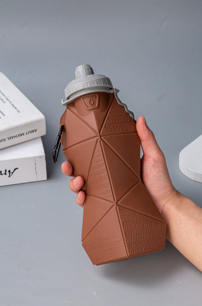 Blue And Black Cup Lid Ultimate Foldable Silicone Water Bottle Lightweight Leakproof Travel & Sports Hydration 700Ml Water Bottles & Vacuum Flasks