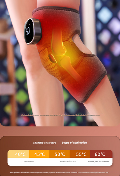 Grey Wireless Heated Knee Massager Brace Rechargeable Vibration & Heat Therapy For Joint Pain Relief & Arthritis Support Massagers