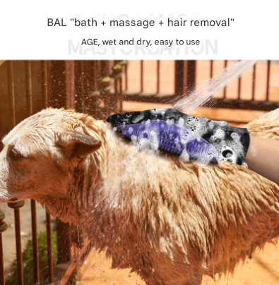 Purple 3 Pack Gentle Pet Grooming Glove Deshedding Bathing & Massage Mitt For Dogs Cats Breathable Adjustable Massagers