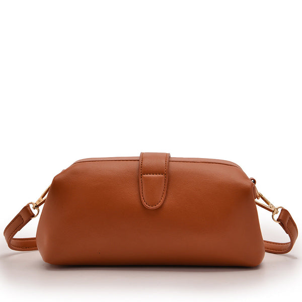 Brown Chic Inspired Pu Leather Crossbody Bag Small Frame Doctor Style Purse With Strap Women's Bags & Handbags