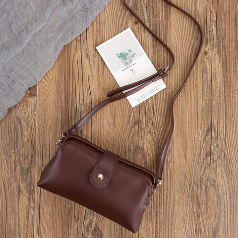 Coffee Chic Inspired Pu Leather Crossbody Bag Small Frame Doctor Style Purse With Strap Women's Bags & Handbags