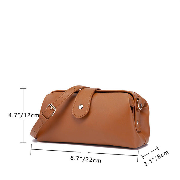 Coffee Chic Inspired Pu Leather Crossbody Bag Small Frame Doctor Style Purse With Strap Women's Bags & Handbags