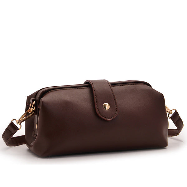 Coffee Chic Inspired Pu Leather Crossbody Bag Small Frame Doctor Style Purse With Strap Women's Bags & Handbags