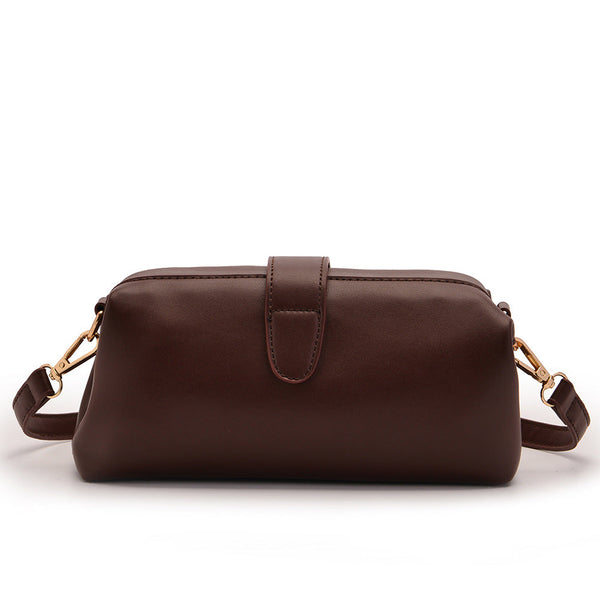Coffee Chic Inspired Pu Leather Crossbody Bag Small Frame Doctor Style Purse With Strap Women's Bags & Handbags