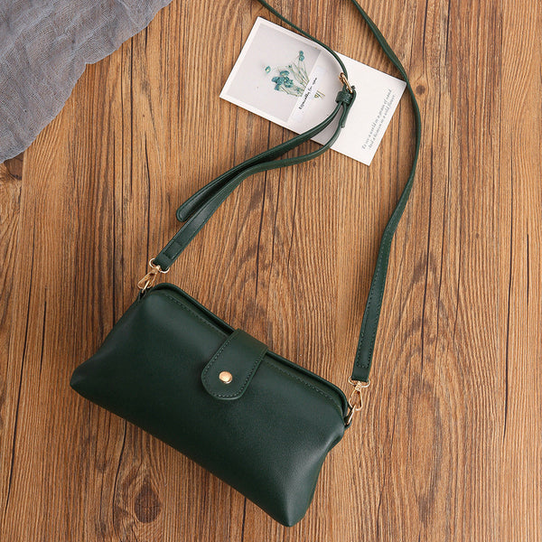 Dark Green Chic Vintage Inspired Pu Leather Crossbody Bag Small Frame Doctor Style Purse With Adjustable Strap Women's Bags & Handbags