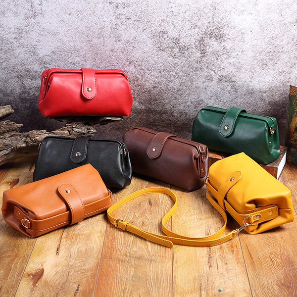 Dark Green Chic Vintage Inspired Pu Leather Crossbody Bag Small Frame Doctor Style Purse With Adjustable Strap Women's Bags & Handbags