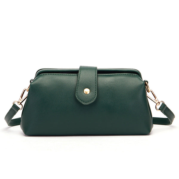 Dark Green Chic Vintage Inspired Pu Leather Crossbody Bag Small Frame Doctor Style Purse With Adjustable Strap Women's Bags & Handbags