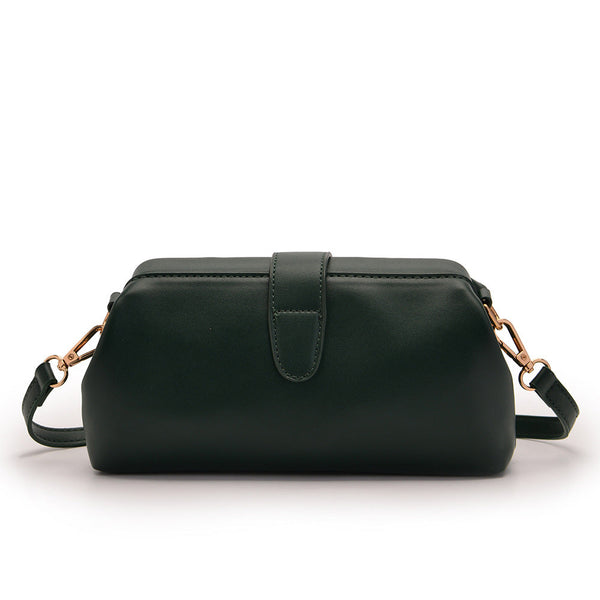 Dark Green Chic Vintage Inspired Pu Leather Crossbody Bag Small Frame Doctor Style Purse With Adjustable Strap Women's Bags & Handbags