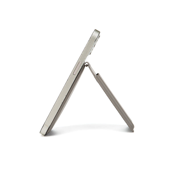 Light Grey Chic Magsafe Wallet With Mirror & Stand Pu Leather Card Holder For Iphone 12 16 Series Travel Wallets