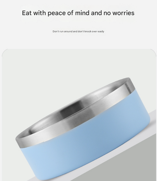 Black And Silver Premium 304 Stainless Steel Pet Bowl (32Oz) Non Slip Anti Tip Food & Water Dish For Dogs Cats Durable Easy Clean Dog Bowls