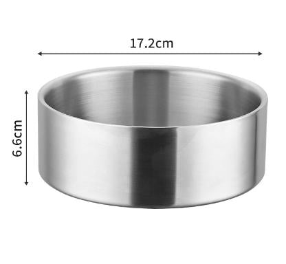 Silver Premium 304 Stainless Steel Pet Bowl (32Oz) Non Slip Anti Tip Food Water Dish For Dogs & Cats Dog Bowls