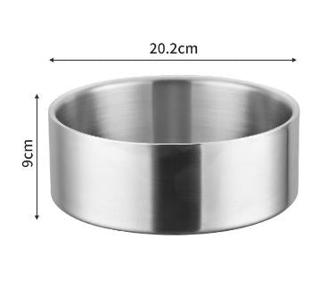 Silver Premium 304 Stainless Steel Pet Bowl (64Oz) Non Slip Anti Tip Food Water Dish For Dogs & Cats Dog Bowls
