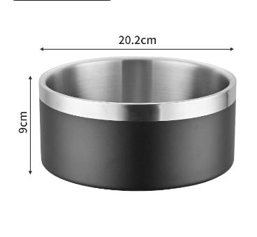 Black And Silver Premium 304 Stainless Steel Pet Bowl (64Oz) Non Slip Anti Tip Food & Water Dish For Dogs Cats Durable Easy Clean Dog Bowls