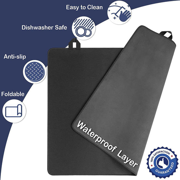 Black Premium Heat Resistant Stovetop Protector Mat Waterproof Anti Slip & Easy Clean Kitchen Guard (42X28cm) Stove Burner Covers